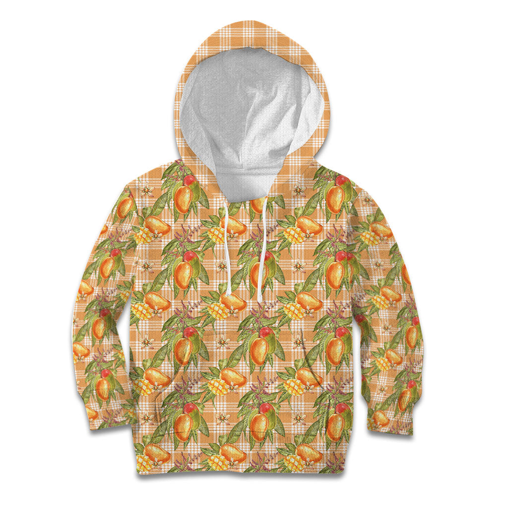 Vintage Hawaii Mango Kid Hoodie Coral Hawaiian Palaka LT05 Hoodie Orange - Polynesian Pride