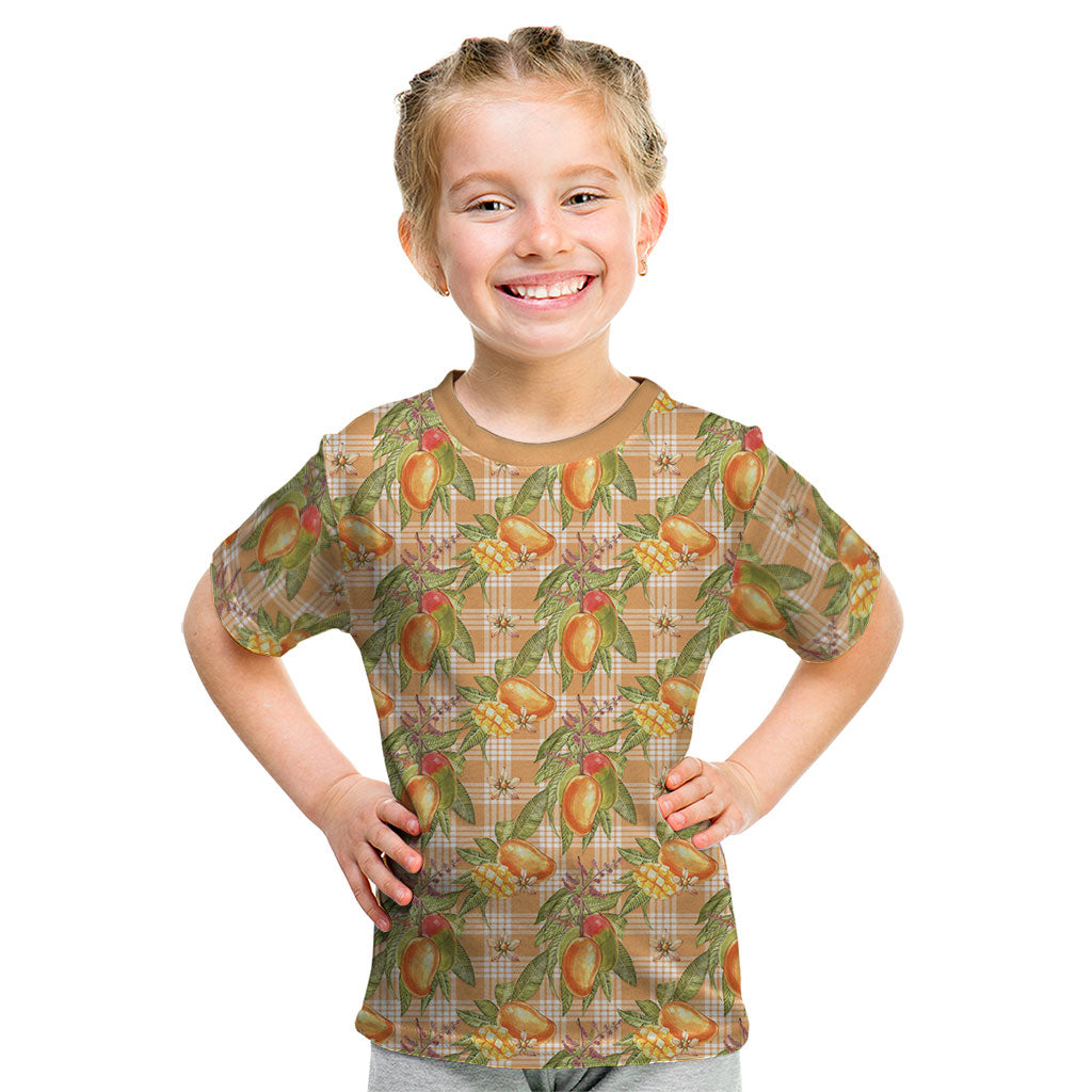 Vintage Hawaii Mango Kid T Shirt Coral Hawaiian Palaka LT05 Orange - Polynesian Pride