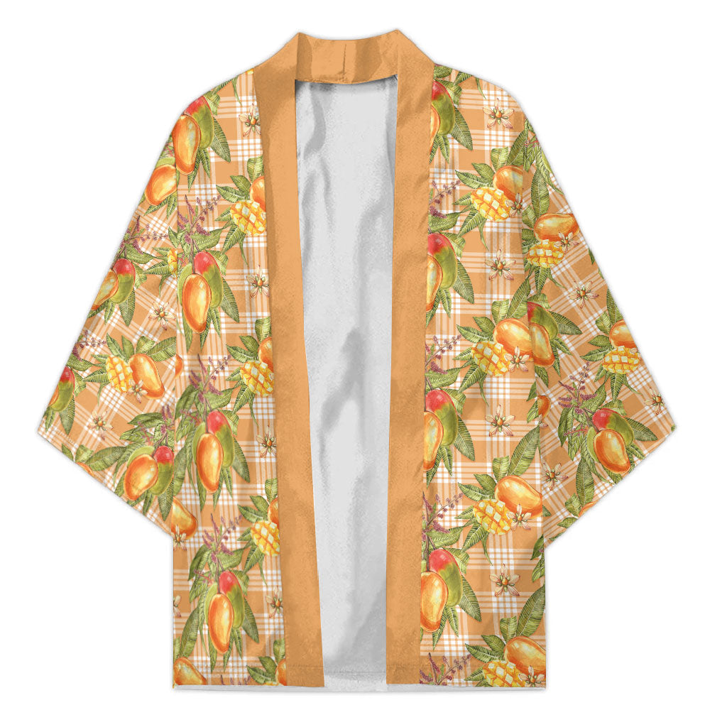 Vintage Hawaii Mango Kimono Coral Hawaiian Palaka LT05 Unisex Orange - Polynesian Pride