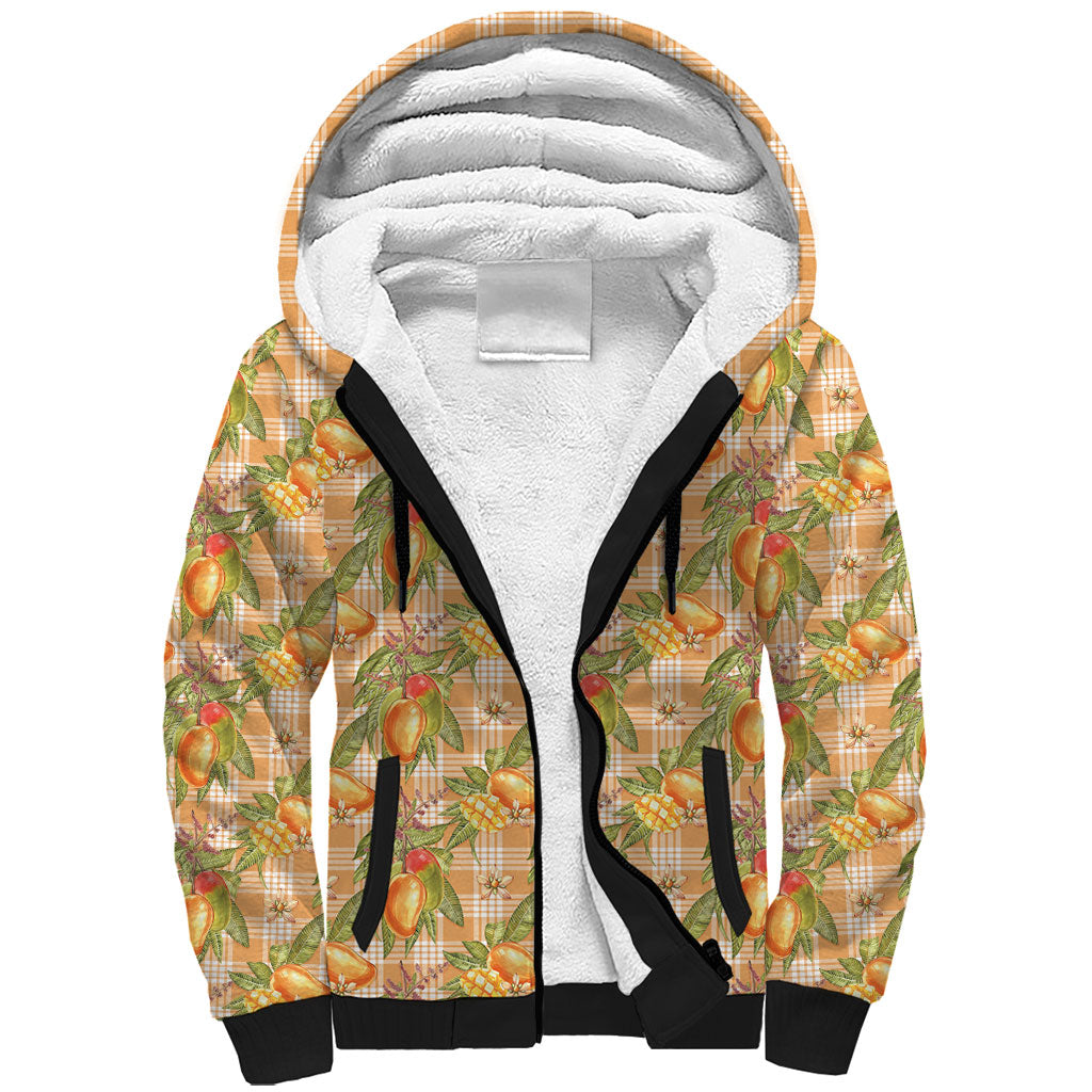 Vintage Hawaii Mango Sherpa Hoodie Coral Hawaiian Palaka LT05 Unisex Orange - Polynesian Pride