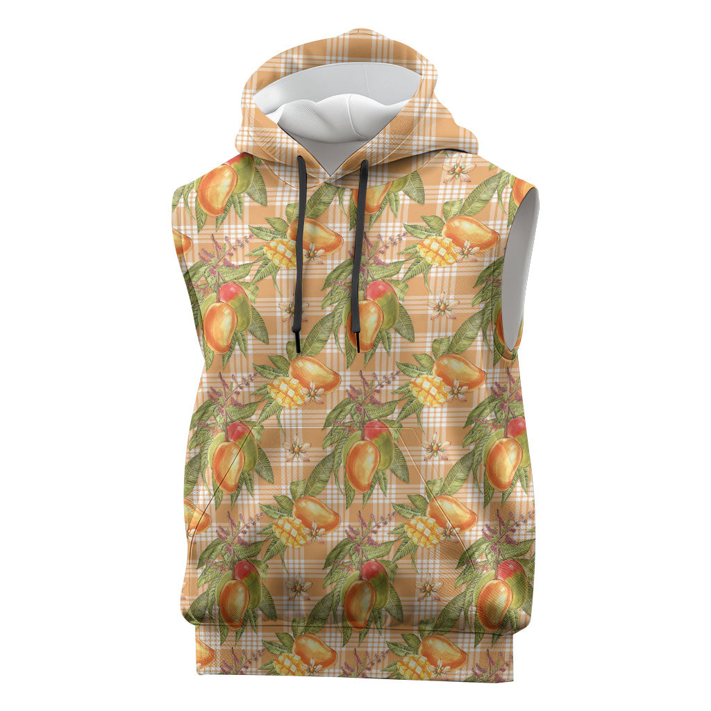 Vintage Hawaii Mango Sleeveless Hoodie Coral Hawaiian Palaka LT05 Orange - Polynesian Pride