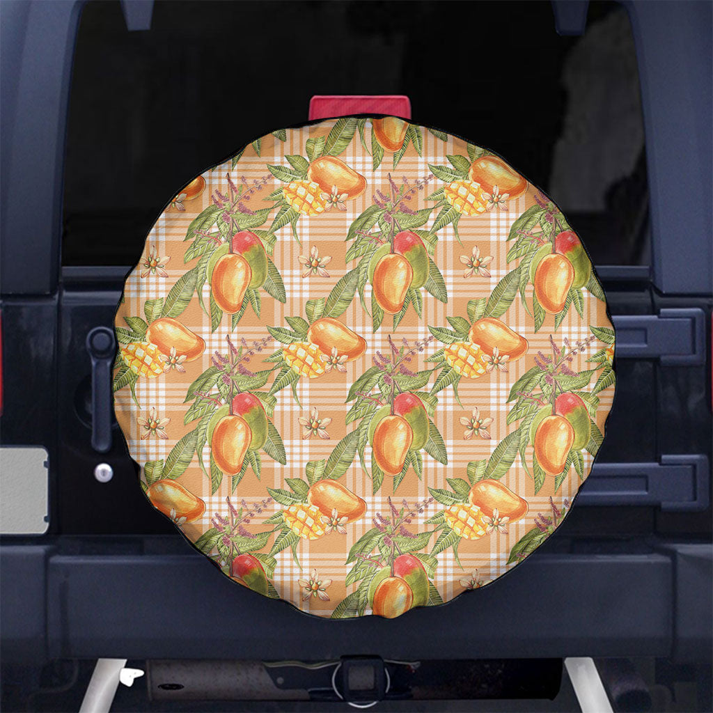 Vintage Hawaii Mango Spare Tire Cover Coral Hawaiian Palaka LT05 No hole Orange - Polynesian Pride