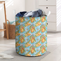 Vintage Hawaii Mango Laundry Basket Blue Hawaiian Palaka LT05 Blue - Polynesian Pride