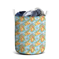 Vintage Hawaii Mango Laundry Basket Blue Hawaiian Palaka LT05 - Polynesian Pride