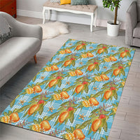 Vintage Hawaii Mango Area Rug Blue Hawaiian Palaka LT05 - Polynesian Pride