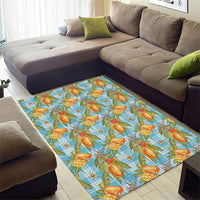 Vintage Hawaii Mango Area Rug Blue Hawaiian Palaka LT05 - Polynesian Pride
