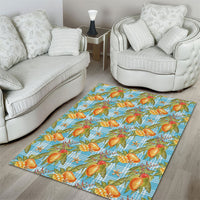 Vintage Hawaii Mango Area Rug Blue Hawaiian Palaka LT05 - Polynesian Pride