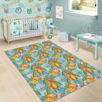 Vintage Hawaii Mango Area Rug Blue Hawaiian Palaka LT05 - Polynesian Pride