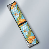 Vintage Hawaii Mango Auto Sun Shade Blue Hawaiian Palaka LT05 - Polynesian Pride