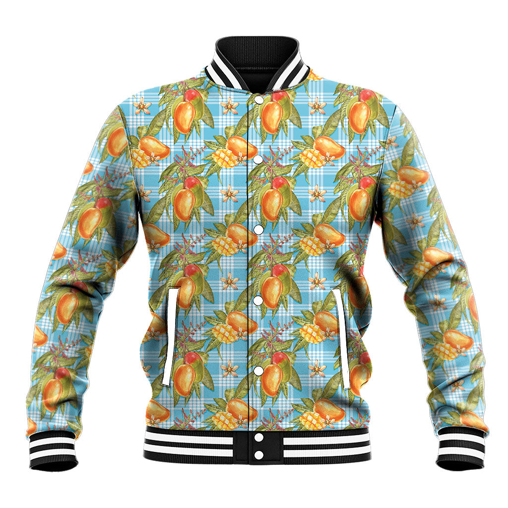 Vintage Hawaii Mango Baseball Jacket Blue Hawaiian Palaka LT05 Unisex Blue - Polynesian Pride