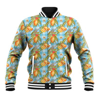 Vintage Hawaii Mango Baseball Jacket Blue Hawaiian Palaka LT05 Unisex Blue - Polynesian Pride