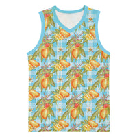 Vintage Hawaii Mango Basketball Jersey Blue Hawaiian Palaka LT05 Unisex Blue - Polynesian Pride