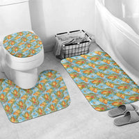 Vintage Hawaii Mango Bathroom Set Blue Hawaiian Palaka LT05 Mat Set Only (3 pcs) One Size Blue - Polynesian Pride