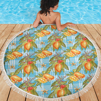 Vintage Hawaii Mango Beach Blanket Blue Hawaiian Palaka LT05 - Polynesian Pride