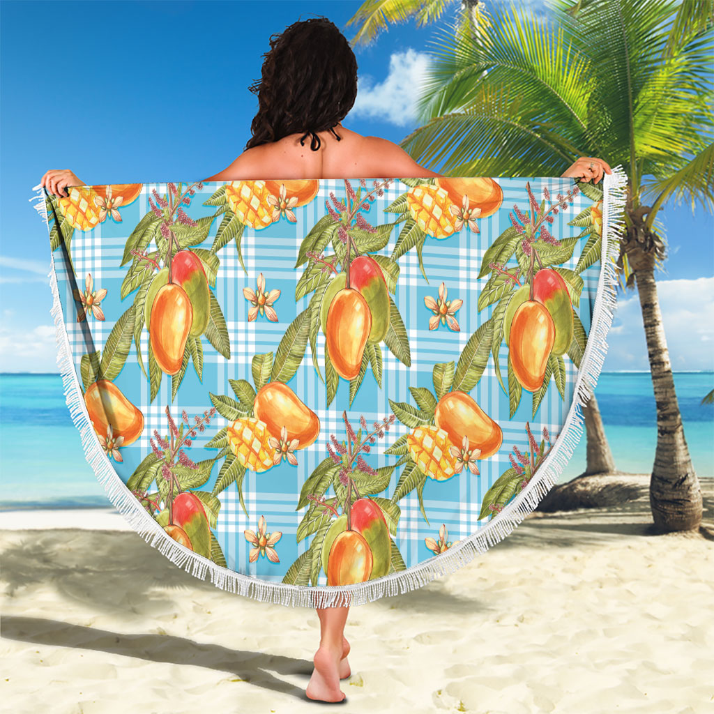 Vintage Hawaii Mango Beach Blanket Blue Hawaiian Palaka LT05 - Polynesian Pride