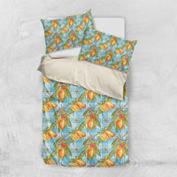 Vintage Hawaii Mango Bedding Set Blue Hawaiian Palaka LT05 US Twin 172cm x 218cm Blue - Polynesian Pride