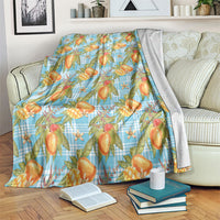 Vintage Hawaii Mango Blanket Blue Hawaiian Palaka LT05 Blue - Polynesian Pride