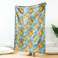 Vintage Hawaii Mango Blanket Blue Hawaiian Palaka LT05 - Polynesian Pride