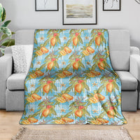 Vintage Hawaii Mango Blanket Blue Hawaiian Palaka LT05 - Polynesian Pride
