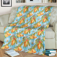 Vintage Hawaii Mango Blanket Blue Hawaiian Palaka LT05 - Polynesian Pride