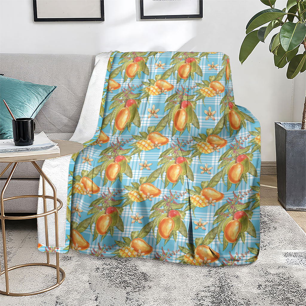 Vintage Hawaii Mango Blanket Blue Hawaiian Palaka LT05 - Polynesian Pride