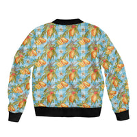 Vintage Hawaii Mango Bomber Jacket Blue Hawaiian Palaka LT05 - Polynesian Pride