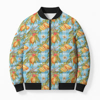 Vintage Hawaii Mango Bomber Puffer Jacket Blue Hawaiian Palaka LT05 Unisex Blue - Polynesian Pride