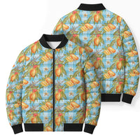 Vintage Hawaii Mango Bomber Puffer Jacket Blue Hawaiian Palaka LT05 - Polynesian Pride