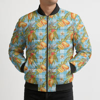 Vintage Hawaii Mango Bomber Puffer Jacket Blue Hawaiian Palaka LT05 - Polynesian Pride