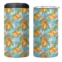 Vintage Hawaii Mango 4 in 1 Can Cooler Tumbler Blue Hawaiian Palaka LT05 One Size: 16 oz Blue - Polynesian Pride