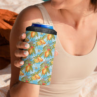 Vintage Hawaii Mango 4 in 1 Can Cooler Tumbler Blue Hawaiian Palaka LT05 - Polynesian Pride