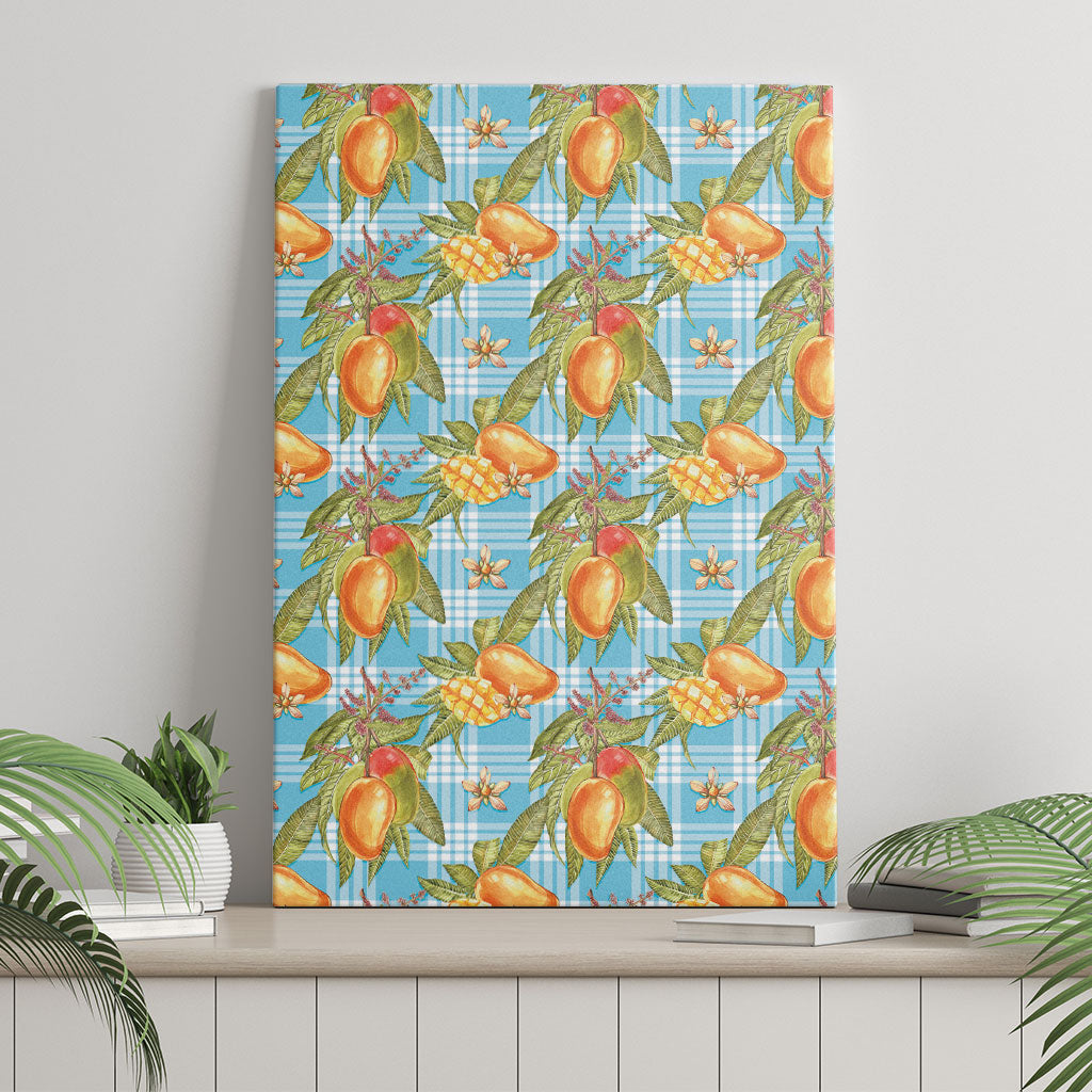 Vintage Hawaii Mango Canvas Wall Art Blue Hawaiian Palaka LT05 - Polynesian Pride