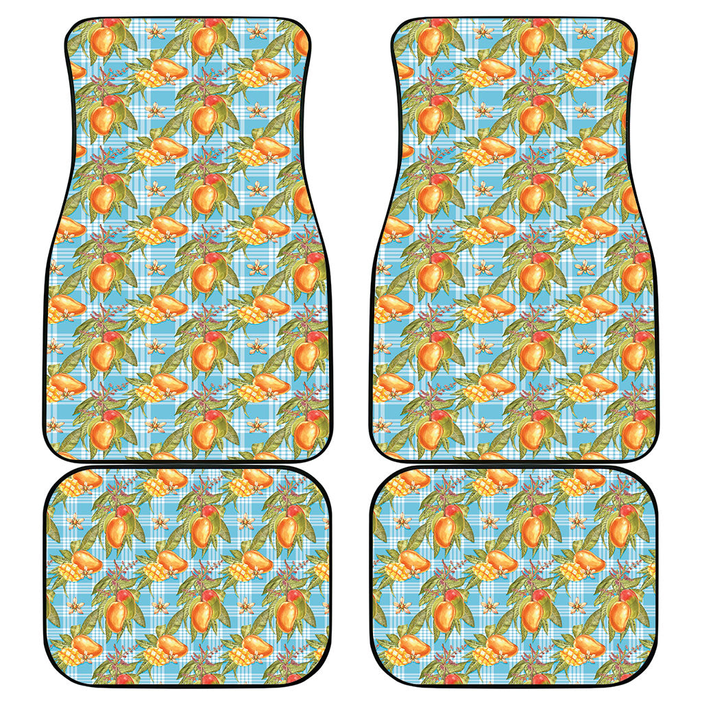 Vintage Hawaii Mango Car Mats Blue Hawaiian Palaka LT05 - Polynesian Pride