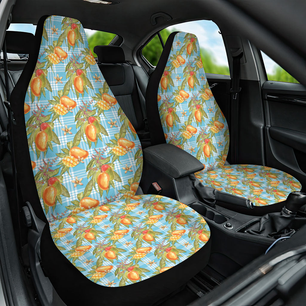 Vintage Hawaii Mango Car Seat Cover Blue Hawaiian Palaka LT05 One Size Blue - Polynesian Pride