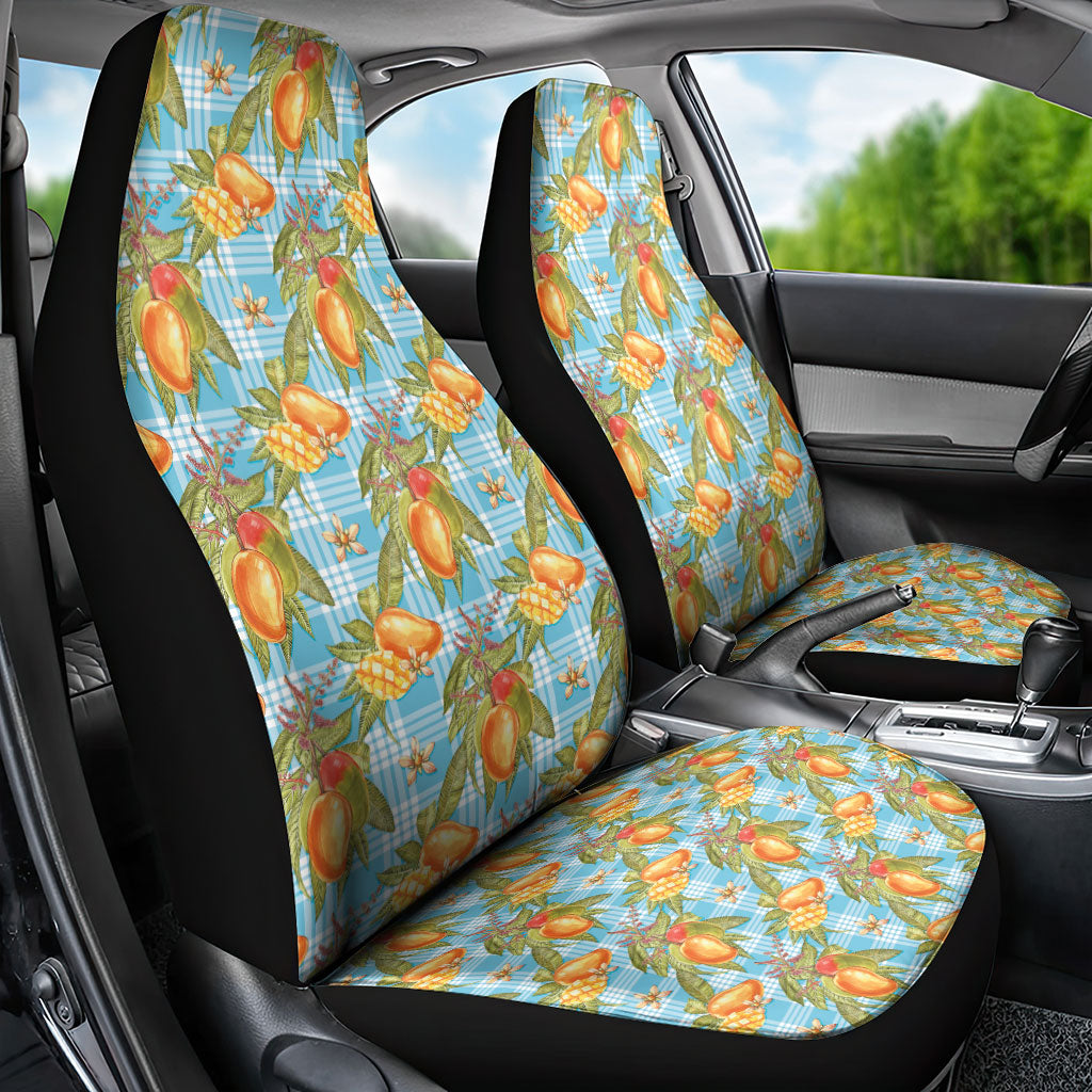 Vintage Hawaii Mango Car Seat Cover Blue Hawaiian Palaka LT05 - Polynesian Pride