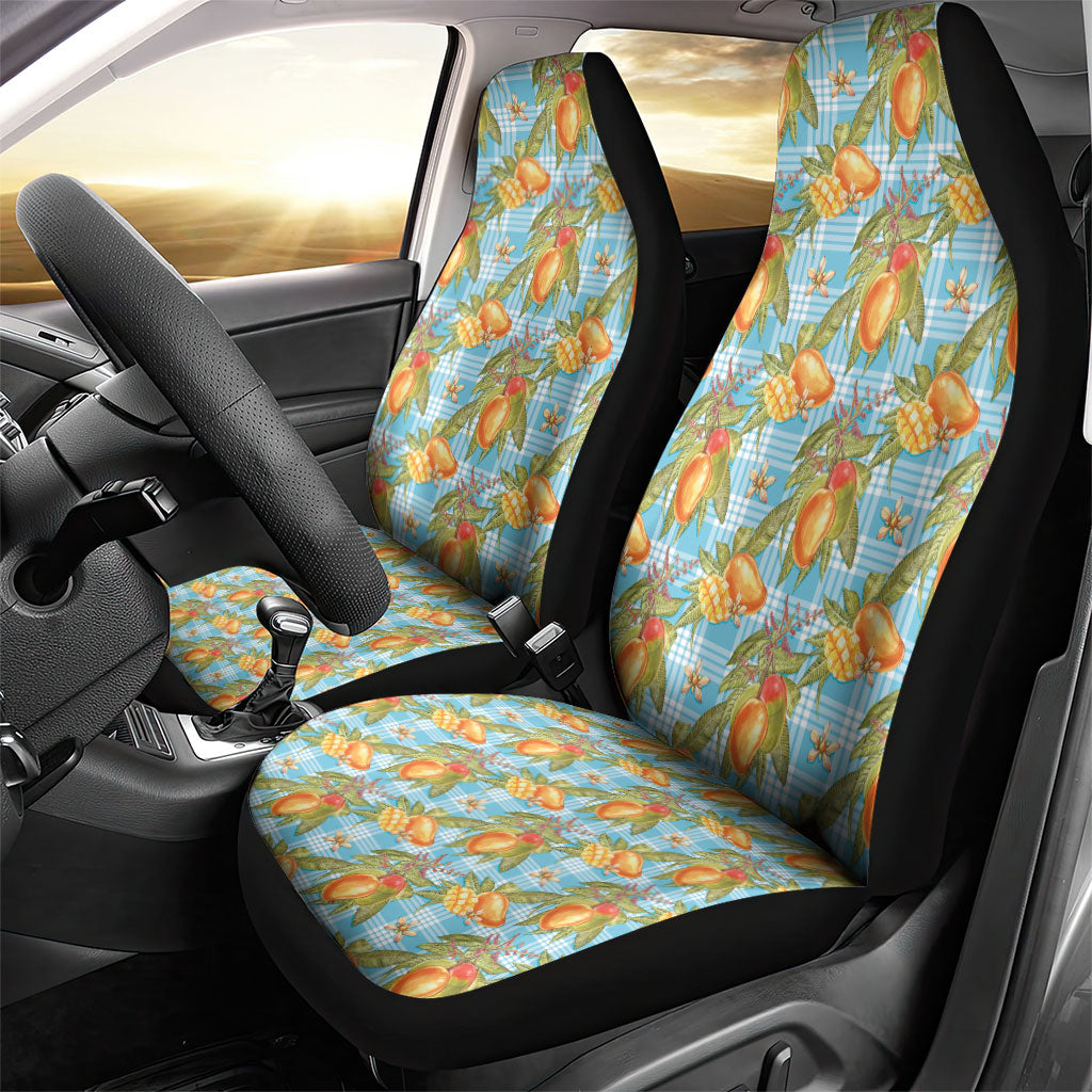 Vintage Hawaii Mango Car Seat Cover Blue Hawaiian Palaka LT05 - Polynesian Pride