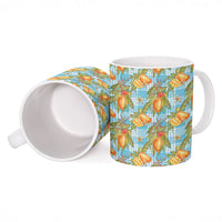 Vintage Hawaii Mango Ceramic Mug Blue Hawaiian Palaka LT05 - Polynesian Pride