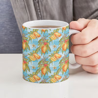 Vintage Hawaii Mango Ceramic Mug Blue Hawaiian Palaka LT05 - Polynesian Pride