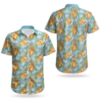 Vintage Hawaii Mango Couples Matching Mermaid Dress and Hawaiian Shirt Blue Hawaiian Palaka LT05 - Polynesian Pride