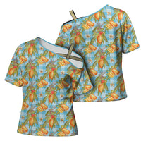 Vintage Hawaii Mango Cross Shoulder Shirt Blue Hawaiian Palaka LT05 - Polynesian Pride