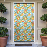 Vintage Hawaii Mango Door Cover Blue Hawaiian Palaka LT05 Blue - Polynesian Pride