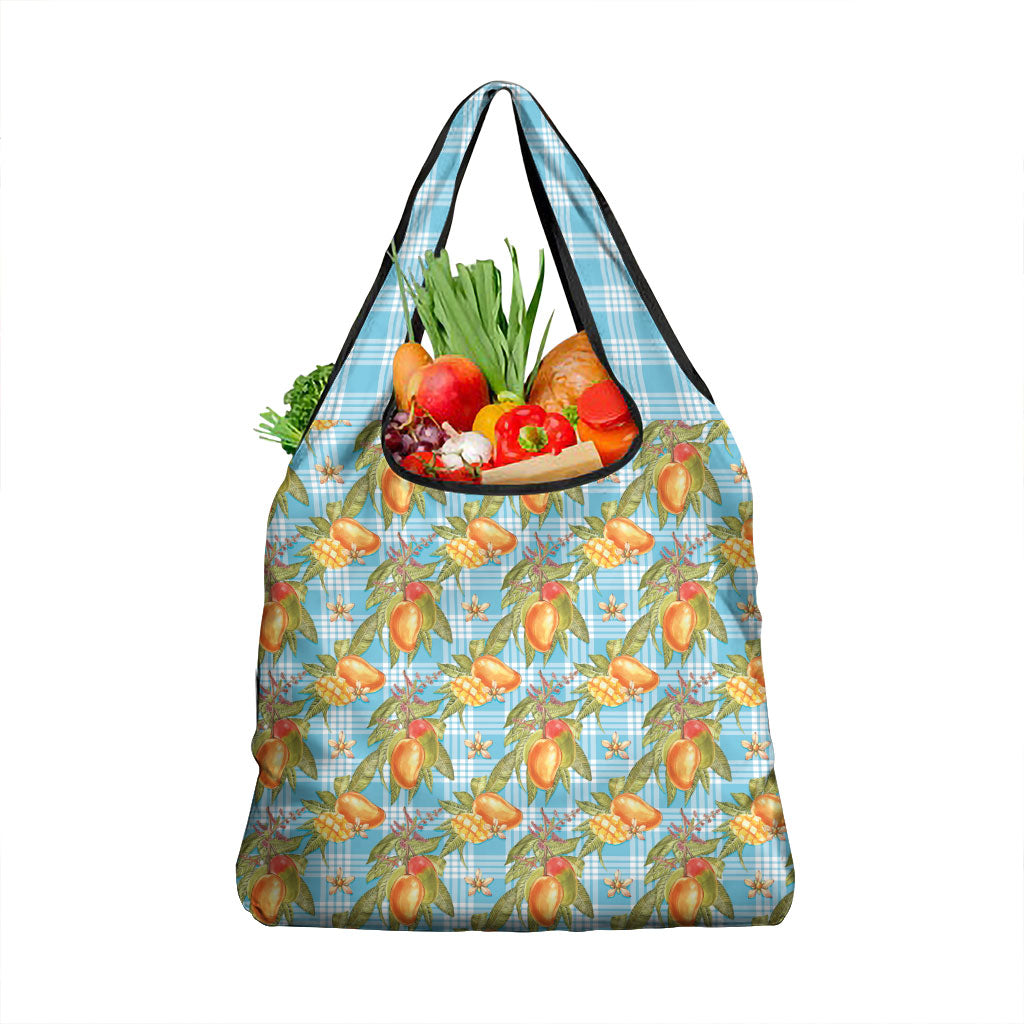 Vintage Hawaii Mango Grocery Bag Blue Hawaiian Palaka LT05 1-pack One Size Blue - Polynesian Pride