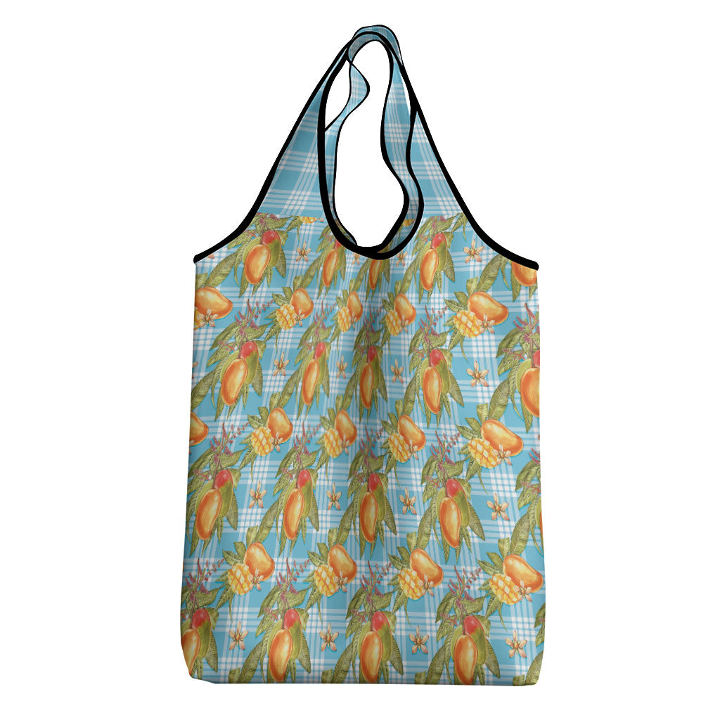 Vintage Hawaii Mango Grocery Bag Blue Hawaiian Palaka LT05 - Polynesian Pride