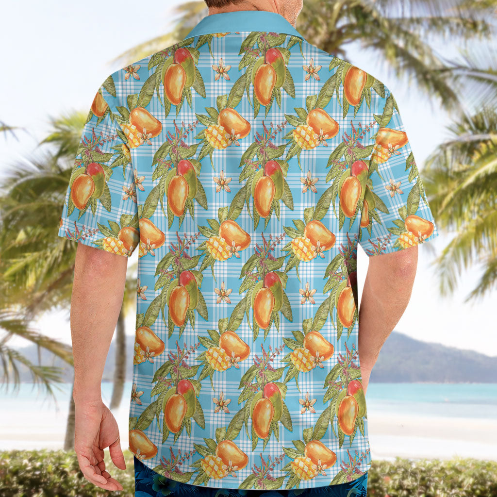 Vintage Hawaii Mango Hawaiian Shirt Blue Hawaiian Palaka LT05 - Polynesian Pride