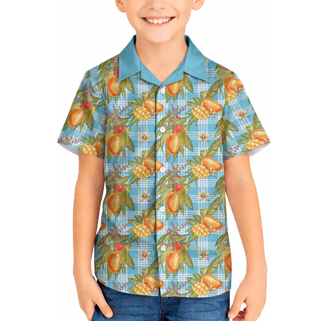 Vintage Hawaii Mango Hawaiian Shirt Blue Hawaiian Palaka LT05 - Polynesian Pride