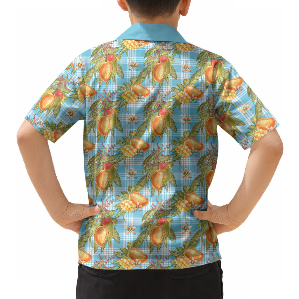 Vintage Hawaii Mango Hawaiian Shirt Blue Hawaiian Palaka LT05 - Polynesian Pride