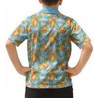 Vintage Hawaii Mango Hawaiian Shirt Blue Hawaiian Palaka LT05 - Polynesian Pride