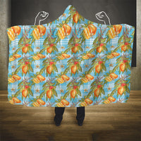 Vintage Hawaii Mango Hooded Blanket Blue Hawaiian Palaka LT05 - Polynesian Pride
