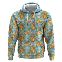 Vintage Hawaii Mango Hoodie Blue Hawaiian Palaka LT05 Pullover Hoodie Blue - Polynesian Pride