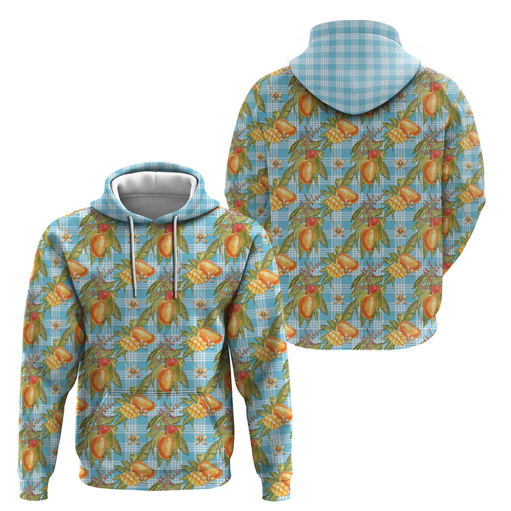 Vintage Hawaii Mango Hoodie Blue Hawaiian Palaka LT05 - Polynesian Pride